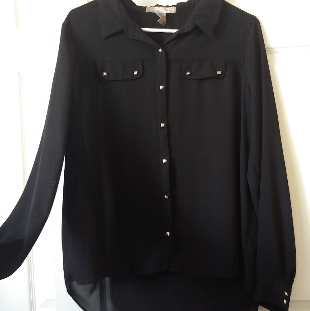 Black button up- L